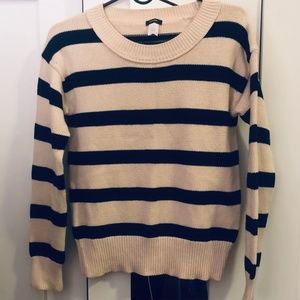 J Crew navy striped knit sweater